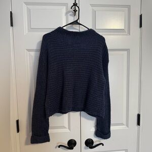 a.n.a Dark Blue Women's Cowl Neck Sweater